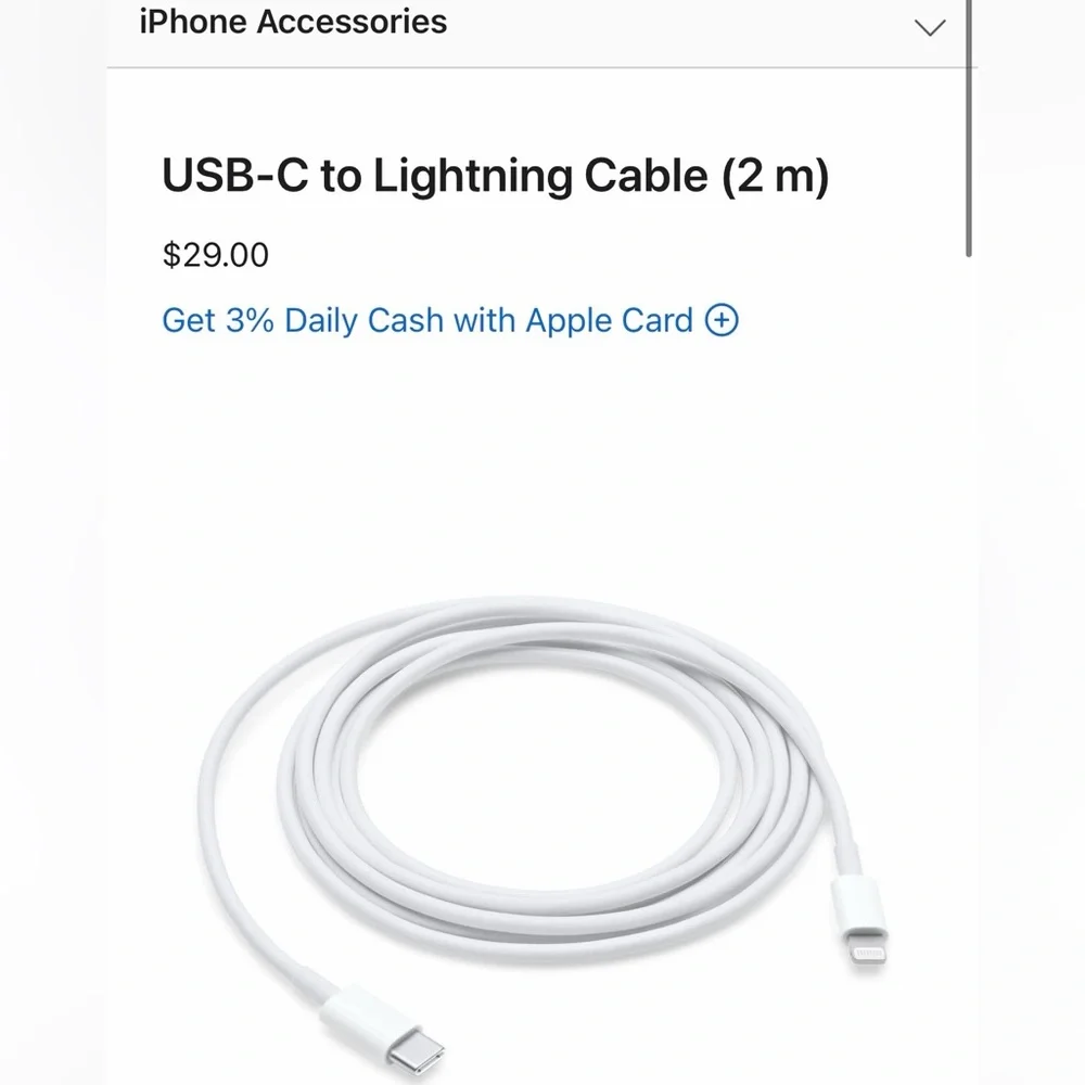 NEW original Apple White USB-C to Lightning Cable